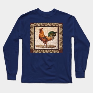 ANTIQUE ROMAN MOSAICS ,ROOSTER Long Sleeve T-Shirt